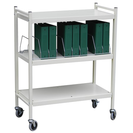 Omnimed Std Vertical Open Chart Rack 3 Shelves 10 Binder Capacity in Light Gra 260001-LG